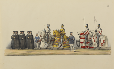 32572 Afbeelding van het derde deel van de maskerade van de studenten van de Utrechtse hogeschool, voorstellende de ...